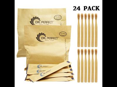 N-amboo Bamboo Toothbrush Soft Natural Bristles (24 PCS)